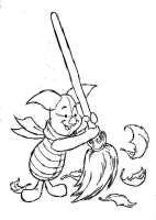 A coloring page of winnie the pooh - piglet